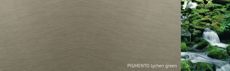 PIGMENTO® prepatinato con sfumatura di colore verde lichene